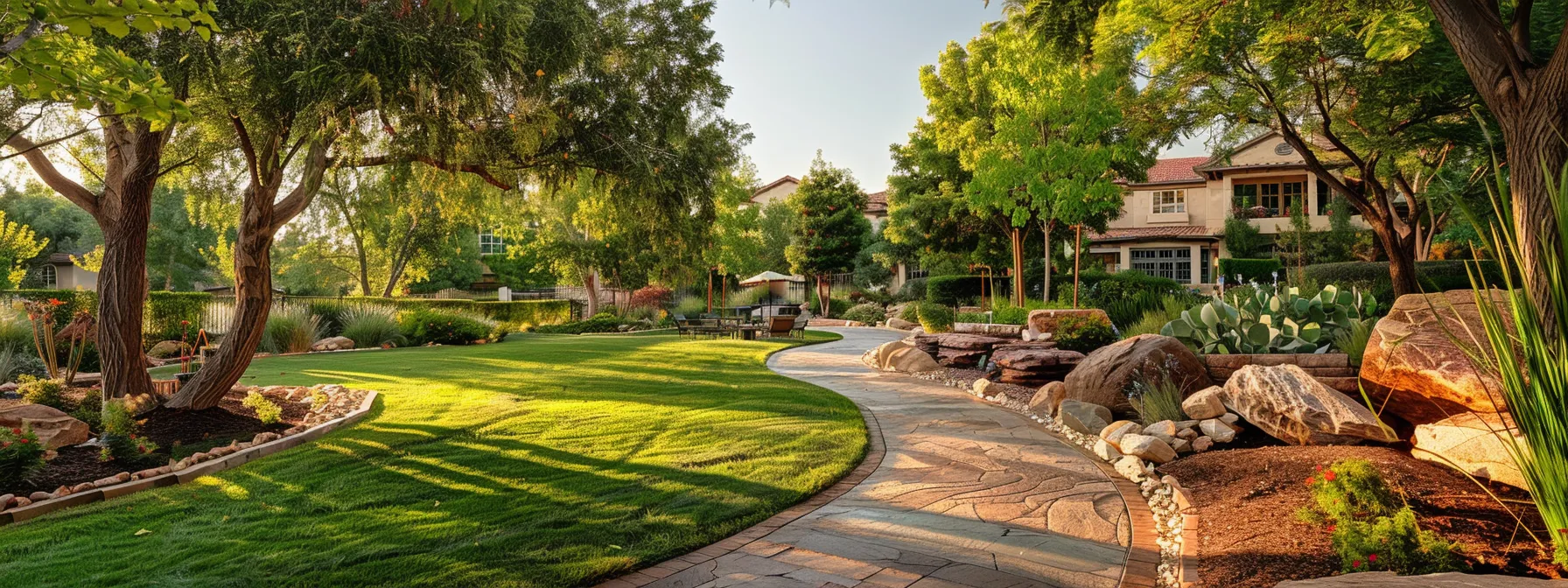 a beautifully landscaped luxury community in st. george, featuring elegant homes, lush greenery, and upscale amenities, with the oaks real estate team assisting buyers in finding their dream home.