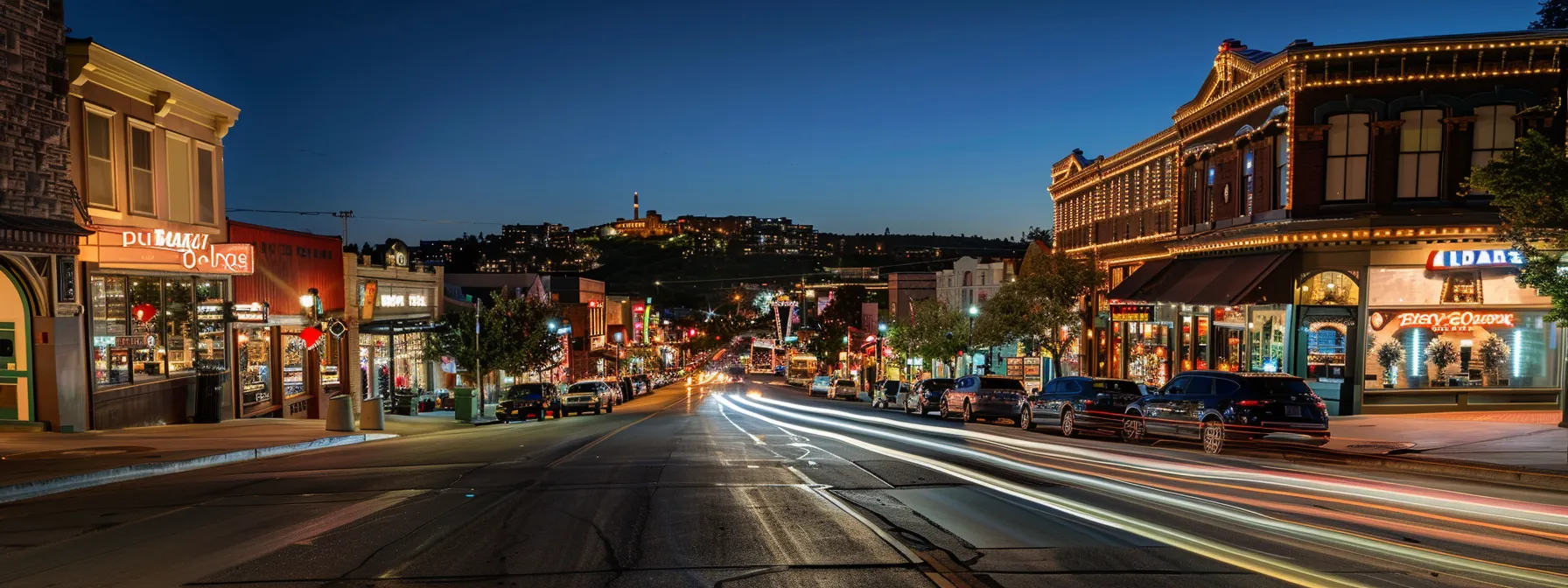 a bustling cityscape showing prominent businesses and tourist attractions in st. george, reflecting the economic influence on the real estate market.