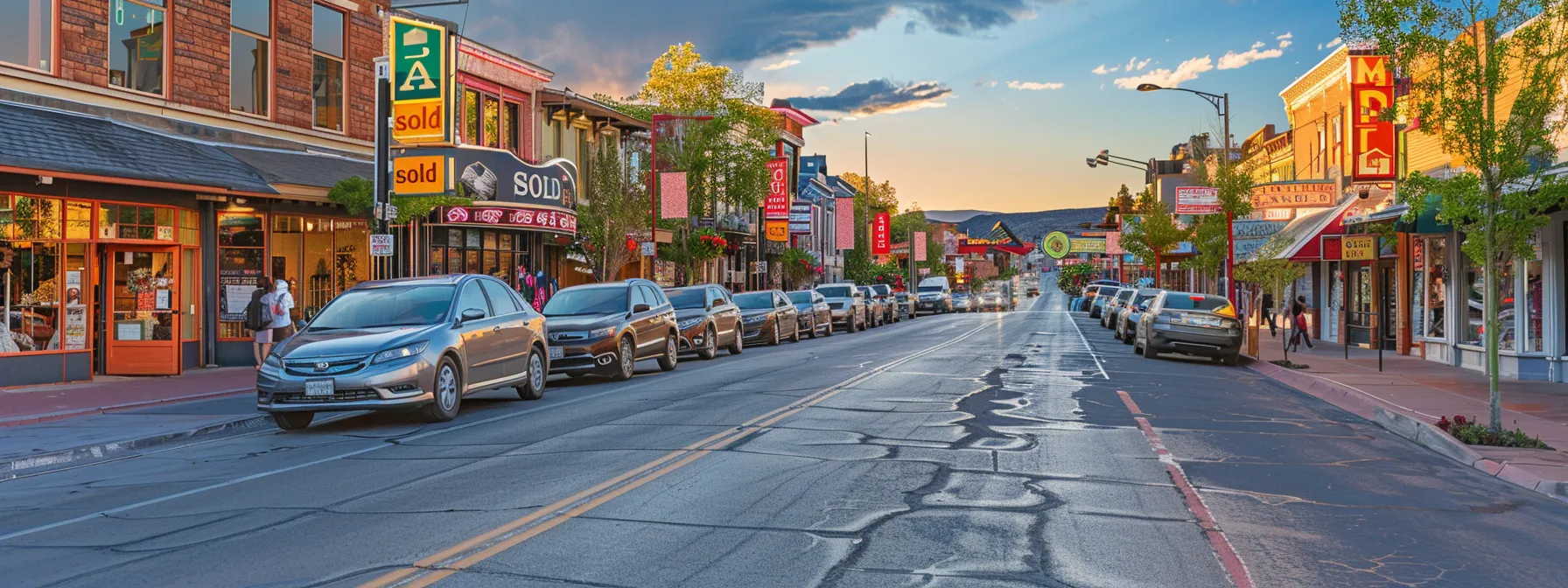 a bustling real estate market in st. george, with colorful 