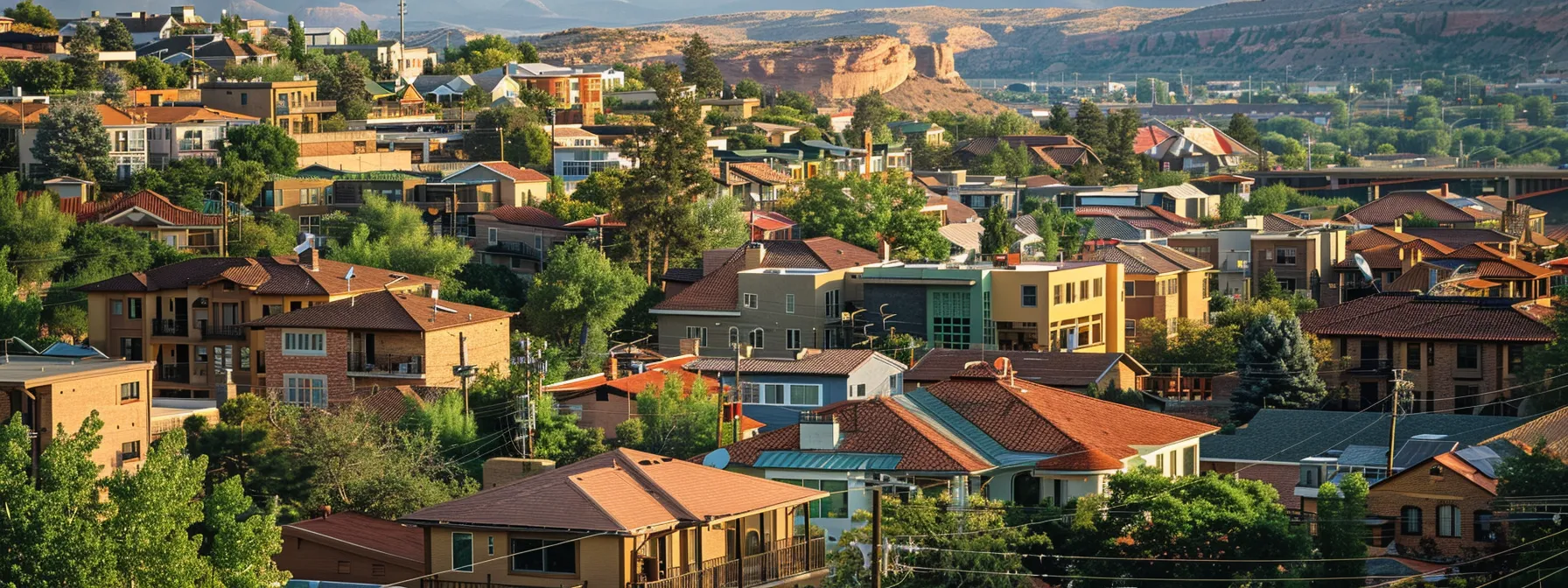 a bustling st. george neighborhood showcasing diverse architecture and vibrant real estate activity.