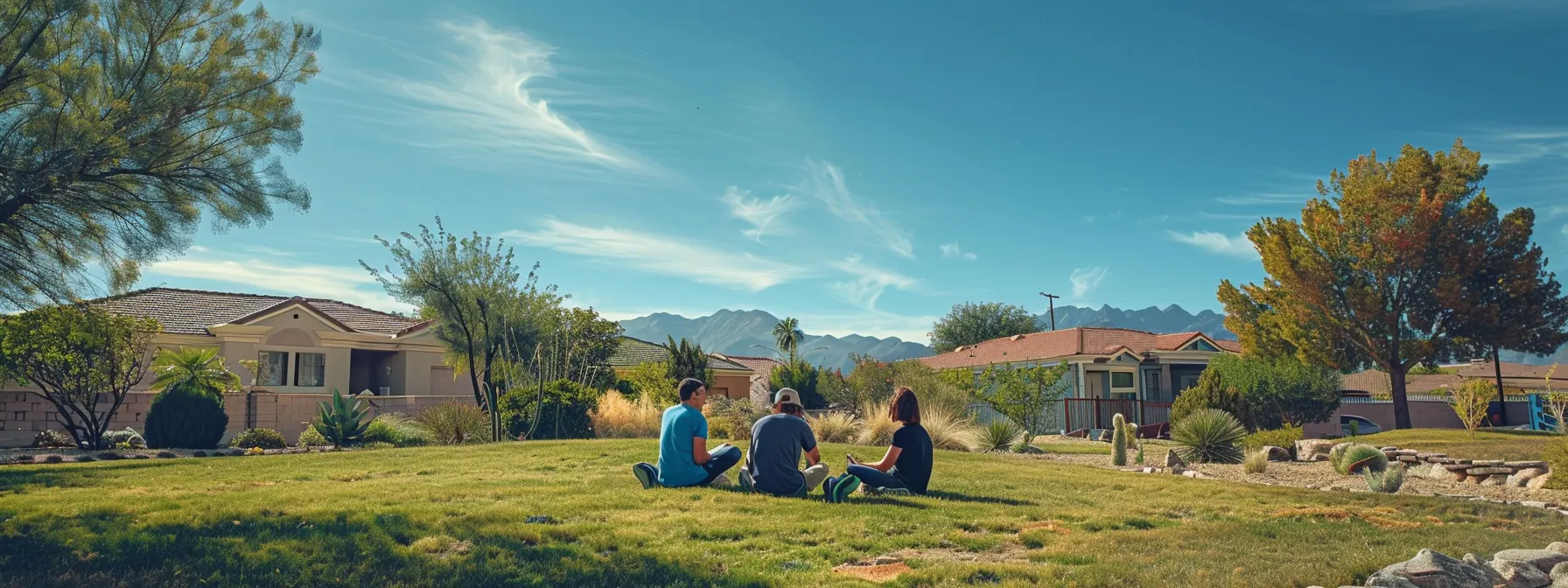 a couple discussing housing options with a local real estate agent in a vibrant st. george neighborhood.