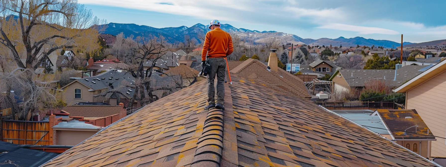 a home inspector carefully examines the roof of a st. george property, checking for signs of wear and potential issues.