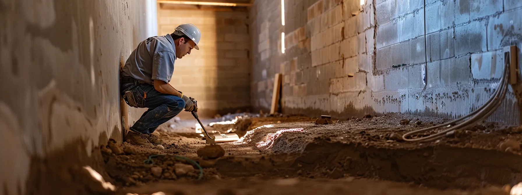 a home inspector examining the foundation of a st. george home, highlighting its solid construction and adherence to local building codes.