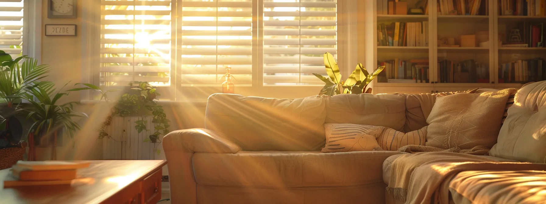 a neatly organized living room in a st. george home being inspected, with sunlight streaming through the windows highlighting the clean, clutter-free space.