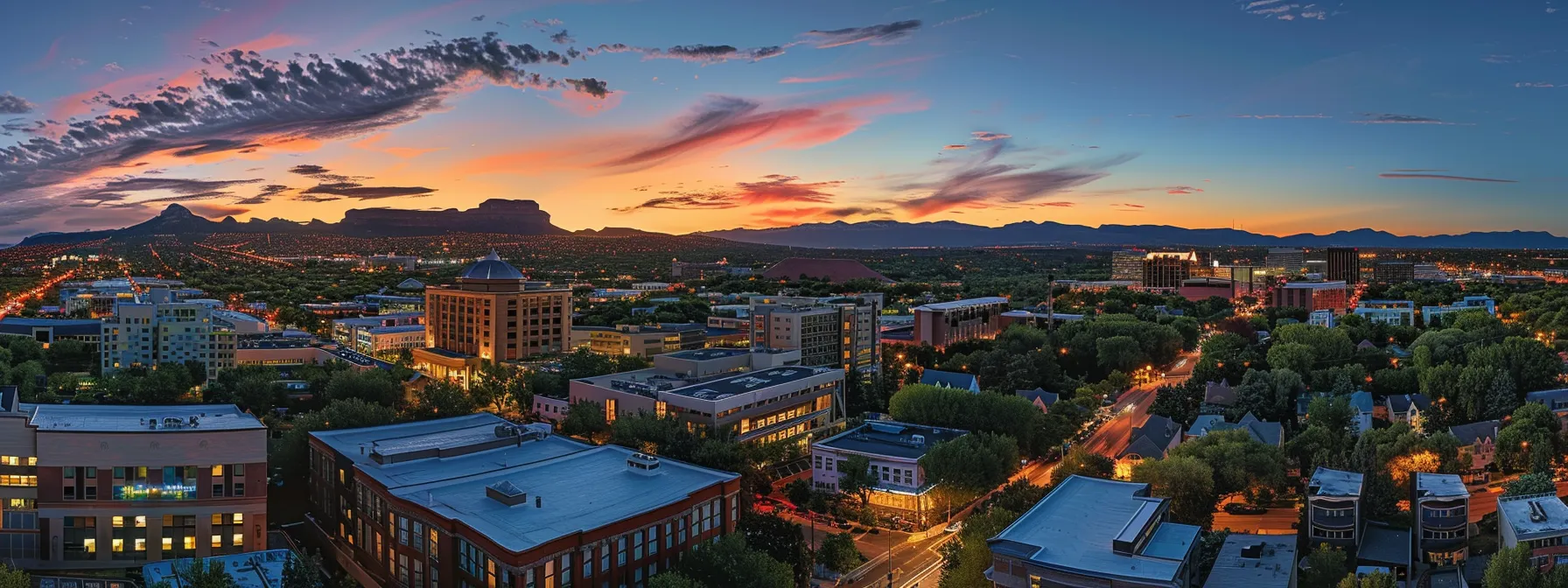 a panoramic shot of varied st. george neighborhoods showcasing the vibrant architecture and landscape diversity.