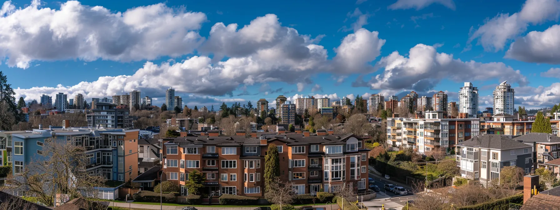 a panoramic view of st. george's diverse housing landscape, with modern condominiums contrasting against historic homes, reflecting dynamic market trends.