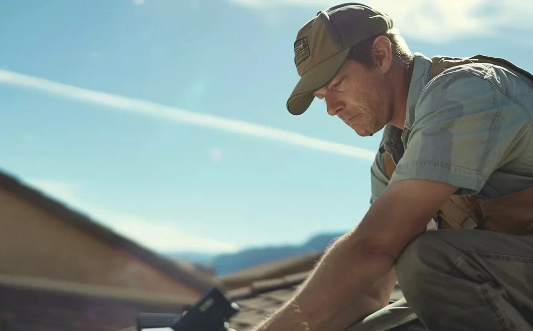 a professional inspector examining a pristine, well-maintained roof during a st. george home inspection.