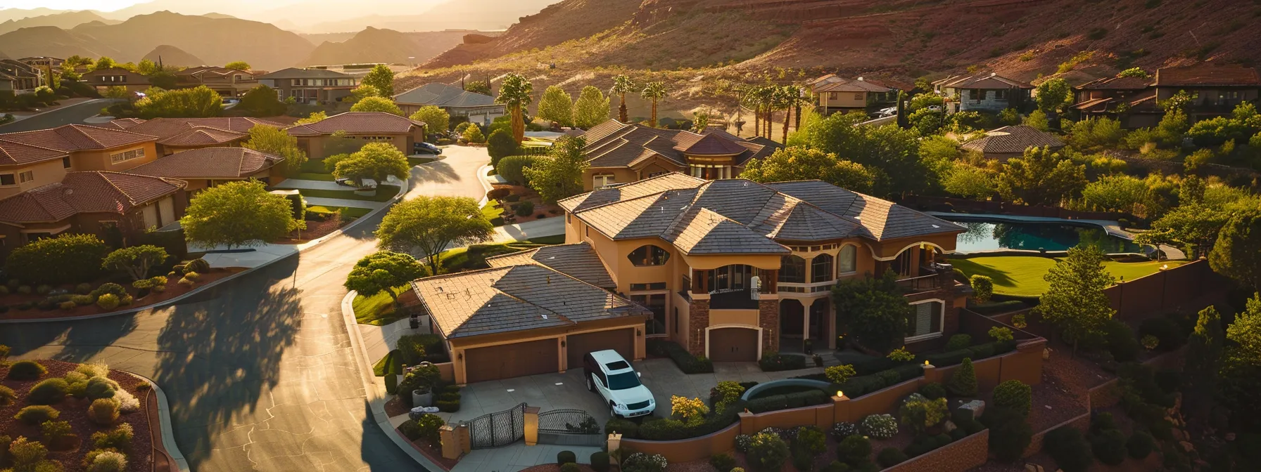 a savvy buyer confidently negotiates a deal in a luxurious st. george neighborhood, surrounded by upscale homes and manicured gardens. a savvy buyer confidently negotiates a deal in a luxurious st. george neighborhood, surrounded by upscale homes and manicured gardens.