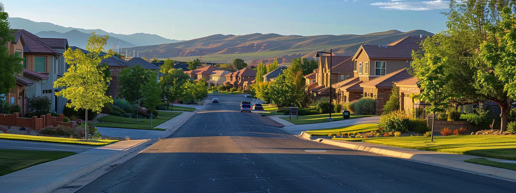 a serene street lined with diverse homes, lush greenery, and vibrant community amenities in st. george. a serene street lined with diverse homes, lush greenery, and vibrant community amenities in st. george.