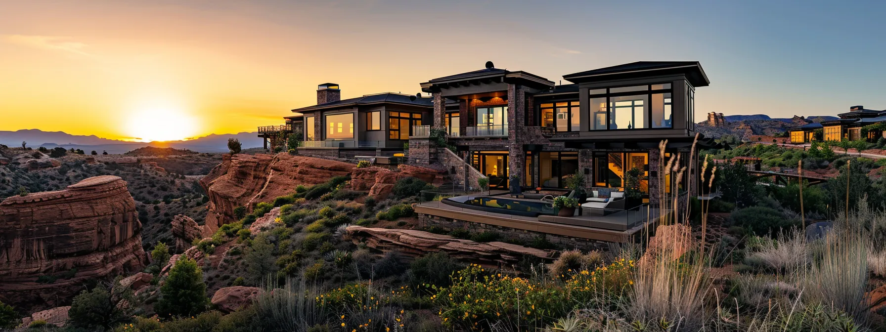 a stunning home with breathtaking views of cliffs and natural beauty, elevating its value in st. george.