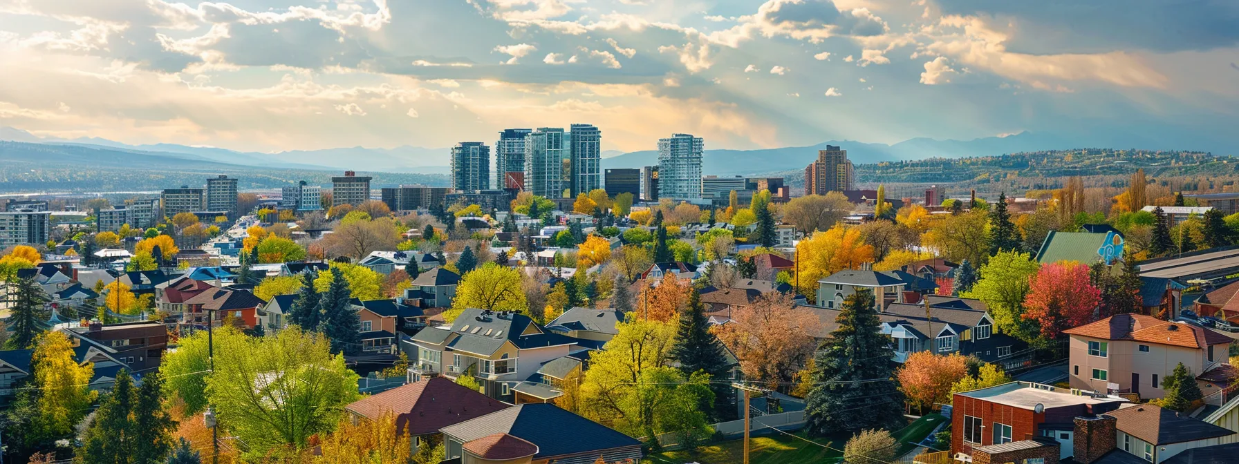 a vibrant cityscape with a mix of historic homes and modern condominiums, showcasing the diverse real estate landscape of st. george.