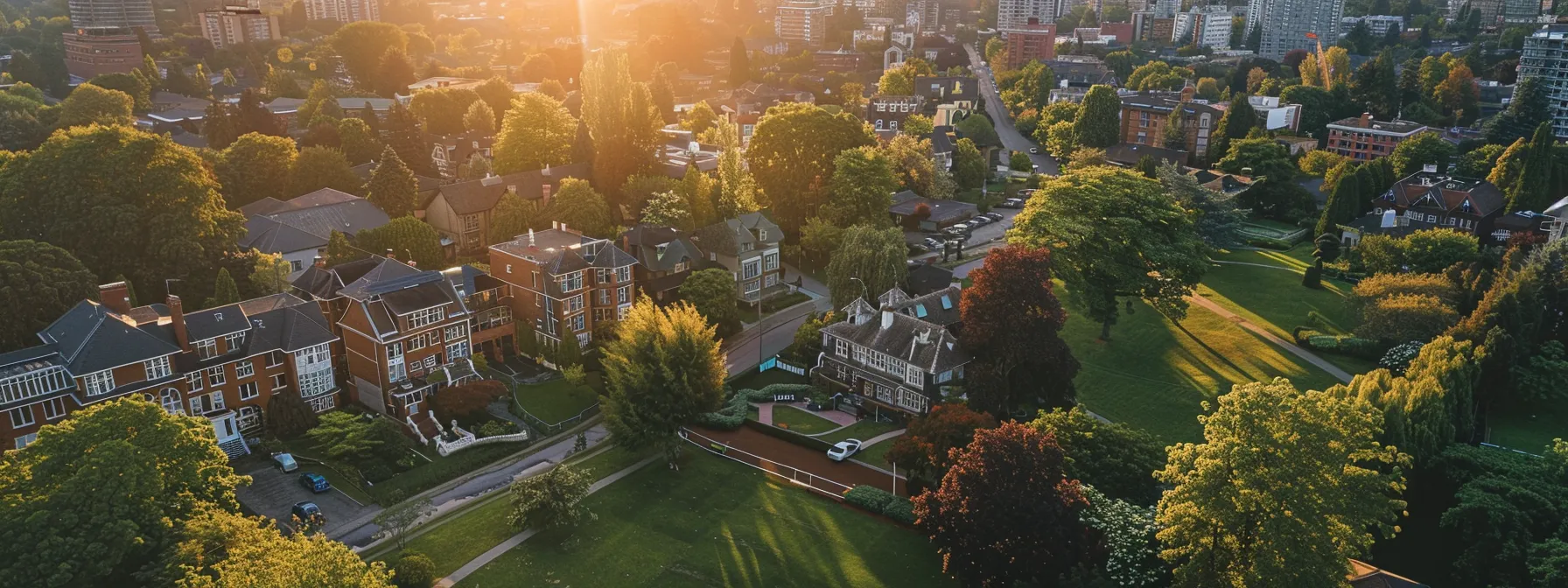 aerial view of st. george's skyline showcasing a mix of single-family homes and luxurious properties, highlighting the diverse residential property market.