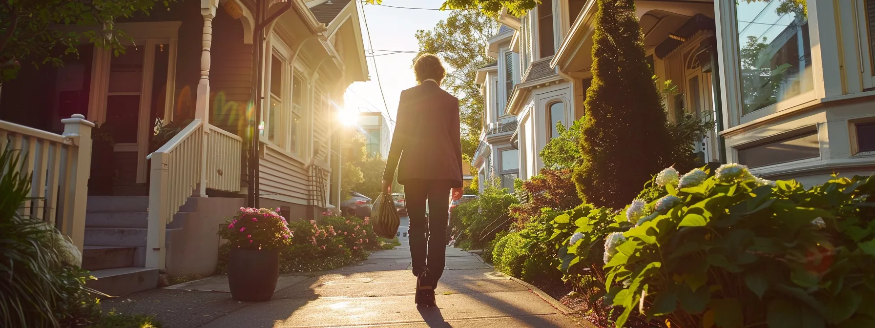 a determined real estate agent confidently navigating a bustling market, showcasing resilience and adaptability in the competitive industry.