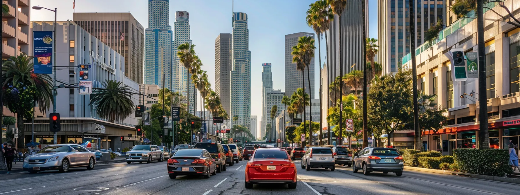 a bustling city street crowded with skyscrapers and luxury condominiums, reflecting the economic factors driving up house prices in california.