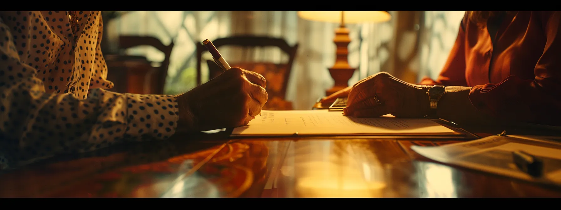 a couple signing a deed of trust with a real estate agent, highlighting the distinct roles of grantor and grantee in a property transaction.