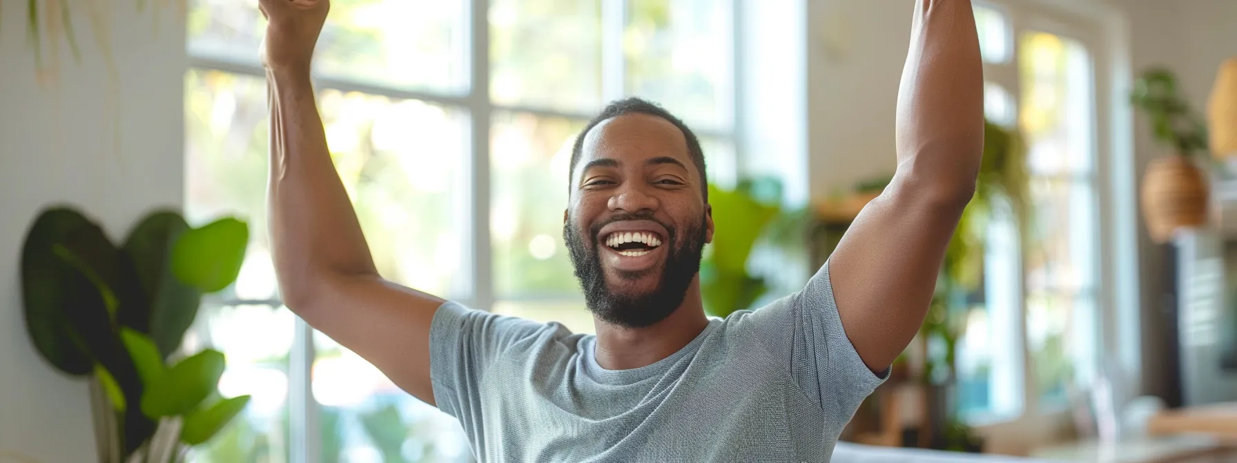 a person happily moving into a newly leased home, with minimal down payment and savings on closing costs, showcasing the financial benefits of renting over buying.